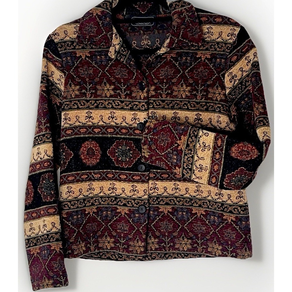 Vintage Carol Anderson Collection‎ Tapestry Boho Jacket Women S/M Lightweight - Picture 4 of 9